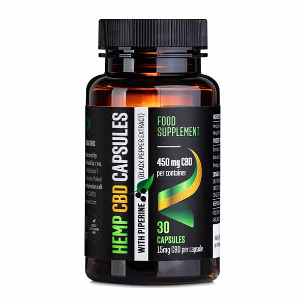 CBD Vegan Capsules with Piperine 450 mg | Reakiro CBD