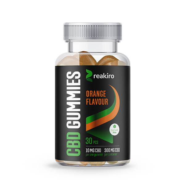 CBD Gummies de orange 300mg Sugar free - 30pcs | Reakiro CBD FR
