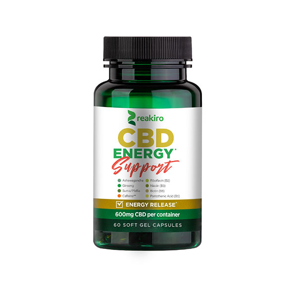 Energy Support Capsules 600mg CBD | Reakiro CBD