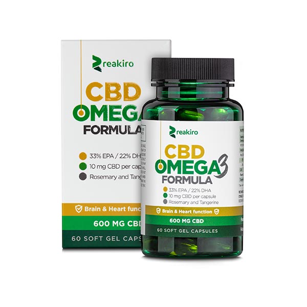 CBD Capsules Omega 3, 600 mg 60 pcs | Reakiro CBD