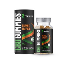CBD Vegan Gummies 300mg, Orange, 30pcs, Sugar free | Reakiro CBD