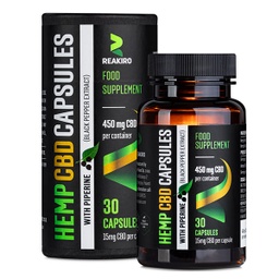 CBD Vegan Capsules with Piperine 450 mg | Reakiro CBD